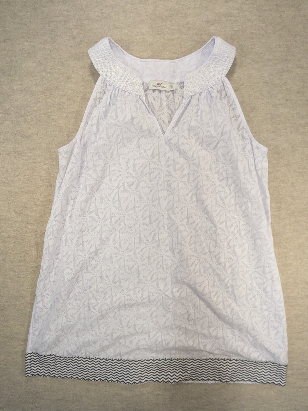 Vineyard Vines White Sheer Sleeveless Collared Swim Cover Up Dress Resortwear L